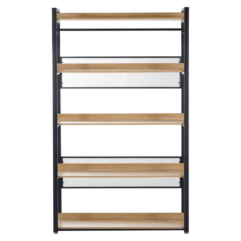 Casa si Gradina - Mobilier - Biblioteci si rafturi - Etajere - Etajera cu 5 rafturi, stejar/negru, KILOS NEW TIP 3 - Infinity.ro