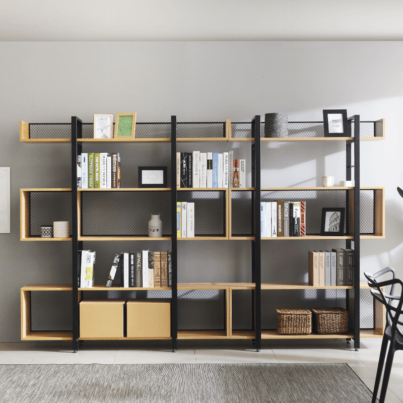 Casa si Gradina - Mobilier - Biblioteci si rafturi - Etajere - Raft cu 3 polite, stejar/negru, KILIS NEW TIP 4 - Infinity.ro