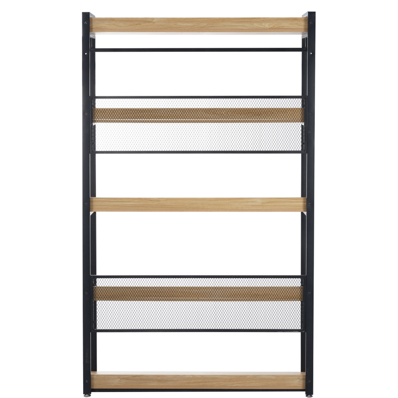 Casa si Gradina - Mobilier - Biblioteci si rafturi - Etajere - Etajera cu 5 rafturi, stejar/negru, KILOS NEW TIP 3 - Infinity.ro