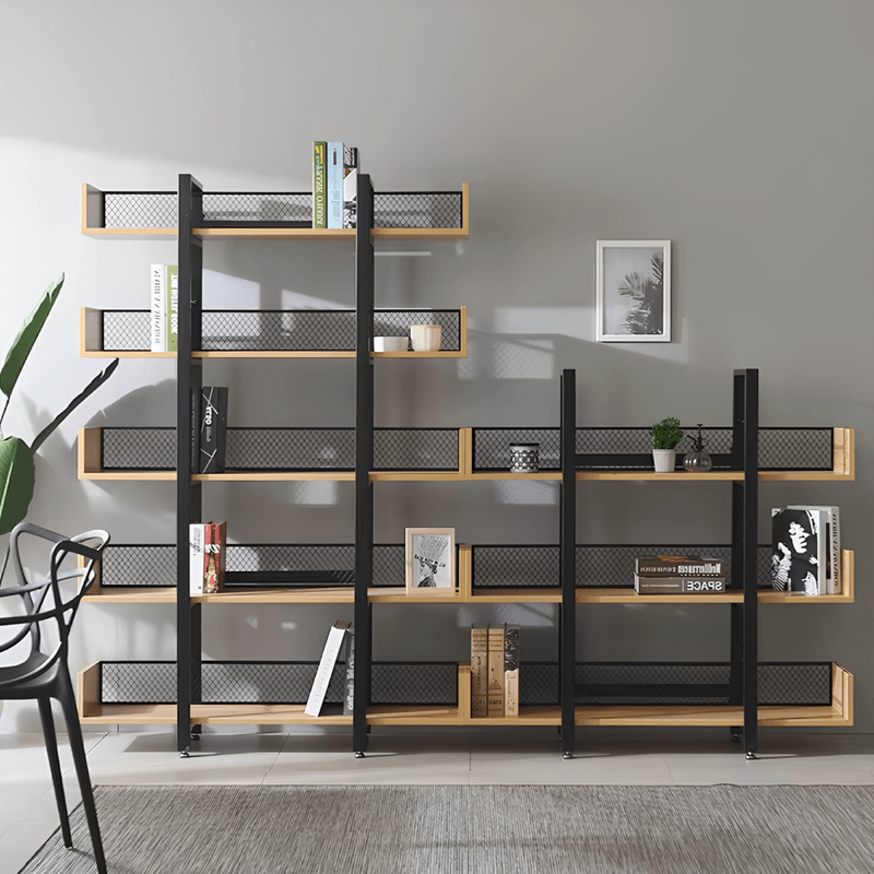 Casa si Gradina - Mobilier - Biblioteci si rafturi - Etajere - Raft cu 5 polite, stejar/negru, KILIS NEW TIP 2 - Infinity.ro