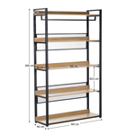 Casa si Gradina - Mobilier - Biblioteci si rafturi - Etajere - Etajera cu 5 rafturi, stejar/negru, KILOS NEW TIP 3 - Infinity.ro