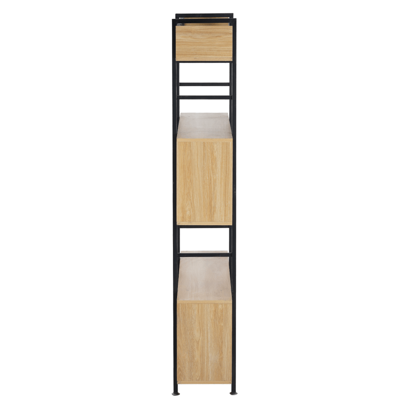 Casa si Gradina - Mobilier - Biblioteci si rafturi - Etajere - Raft cu 3 polite, stejar/negru, KILIS NEW TIP 3 - Infinity.ro