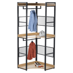 Casa si Gradina - Mobilier - Biblioteci si rafturi - Etajere - Etajera de colt, cu raft, stejar/negru, KILOS NEW TIP 5 - Infinity.ro