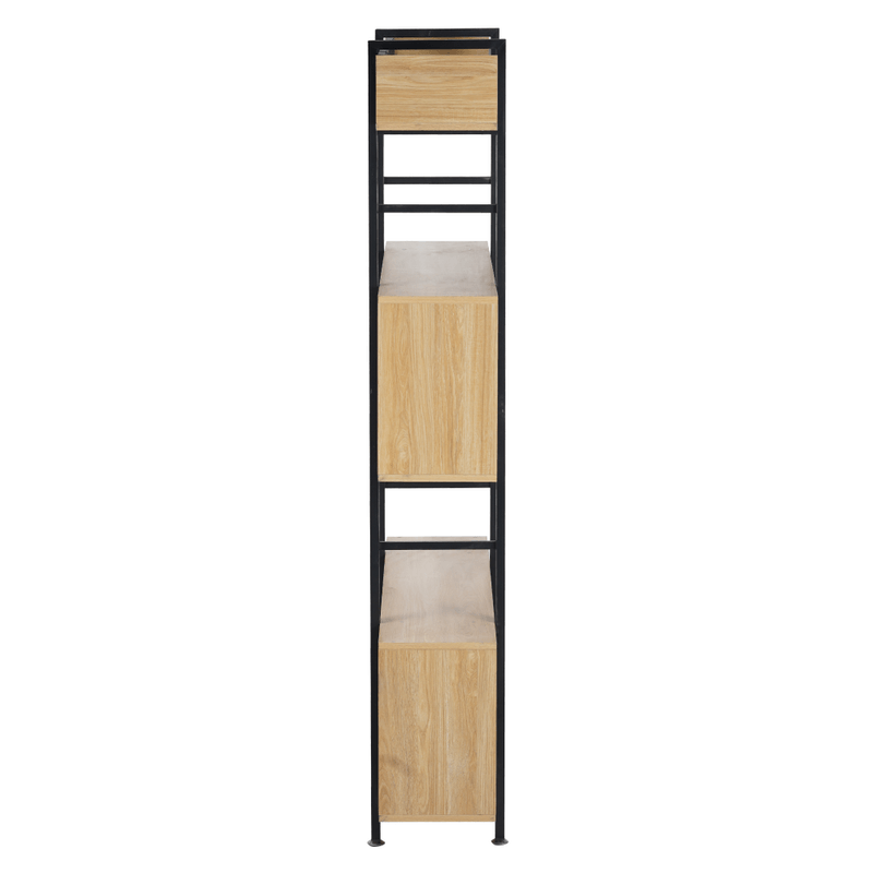 Casa si Gradina - Mobilier - Biblioteci si rafturi - Etajere - Raft cu 3 polite, stejar/negru, KILIS NEW TIP 4 - Infinity.ro