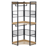 Casa si Gradina - Mobilier - Biblioteci si rafturi - Etajere - Etajera de colt, cu raft, stejar/negru, KILOS NEW TIP 5 - Infinity.ro