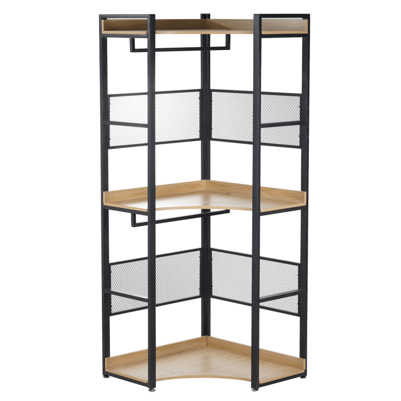 Casa si Gradina - Mobilier - Biblioteci si rafturi - Etajere - Etajera de colt, cu raft, stejar/negru, KILOS NEW TIP 5 - Infinity.ro