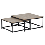 Casa si Gradina - Mobilier - Mese si birouri - Masute de cafea - Masute de cafea, set de 2 buc., stejar sonoma/negru, KASTLER 2 NEW TYP 1 - Infinity.ro