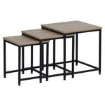 Casa si Gradina - Mobilier - Mese si birouri - Masute de cafea - Masute de cafea, set de 3 buc., stejar sonoma/negru, KASTLER 2 NEW TYP 3 - Infinity.ro