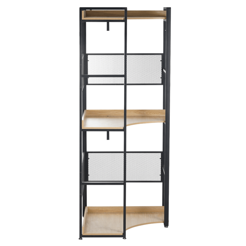 Casa si Gradina - Mobilier - Biblioteci si rafturi - Etajere - Etajera de colt, cu raft, stejar/negru, KILOS NEW TIP 5 - Infinity.ro
