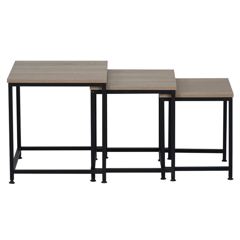 Casa si Gradina - Mobilier - Mese si birouri - Masute de cafea - Masute de cafea, set de 3 buc., stejar sonoma/negru, KASTLER 2 NEW TYP 3 - Infinity.ro