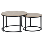Casa si Gradina - Mobilier - Mese si birouri - Masute de cafea - Masute de cafea, set de 2 buc., stejar sonoma/negru, TARNI - Infinity.ro