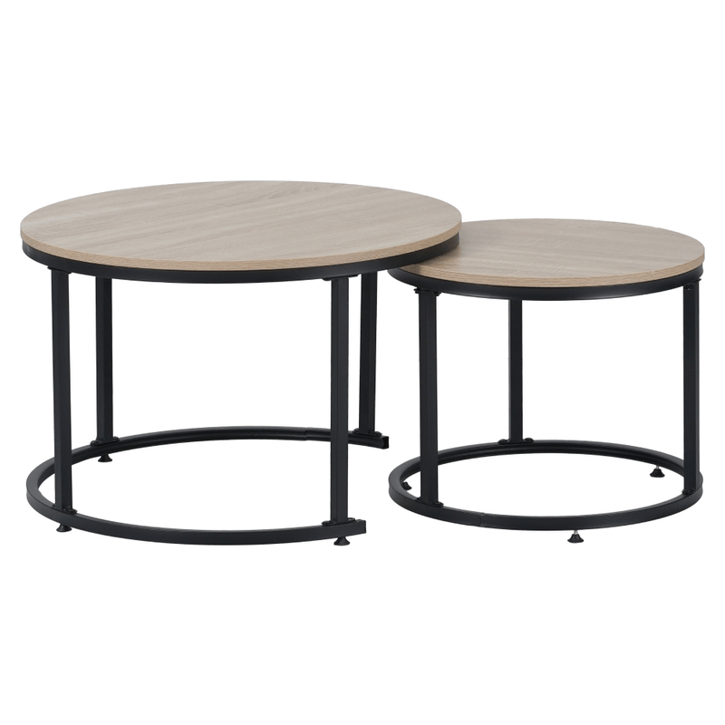 Casa si Gradina - Mobilier - Mese si birouri - Masute de cafea - Masute de cafea, set de 2 buc., stejar sonoma/negru, TARNI - Infinity.ro
