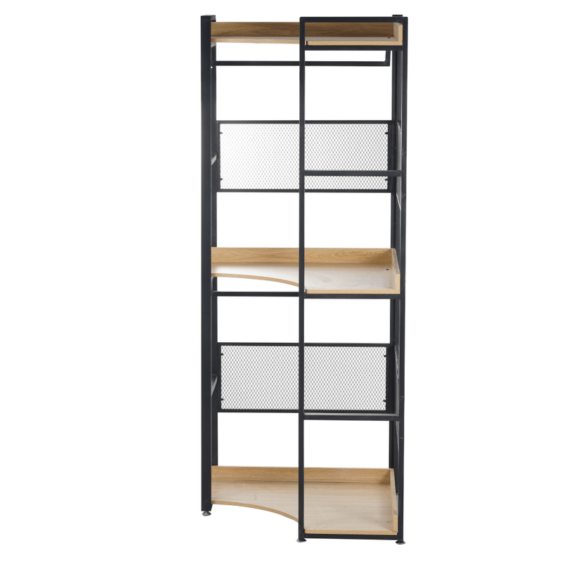Casa si Gradina - Mobilier - Biblioteci si rafturi - Etajere - Etajera de colt, cu raft, stejar/negru, KILOS NEW TIP 5 - Infinity.ro
