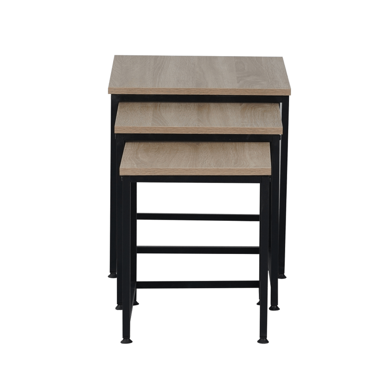 Casa si Gradina - Mobilier - Mese si birouri - Masute de cafea - Masute de cafea, set de 3 buc., stejar sonoma/negru, KASTLER 2 NEW TYP 3 - Infinity.ro