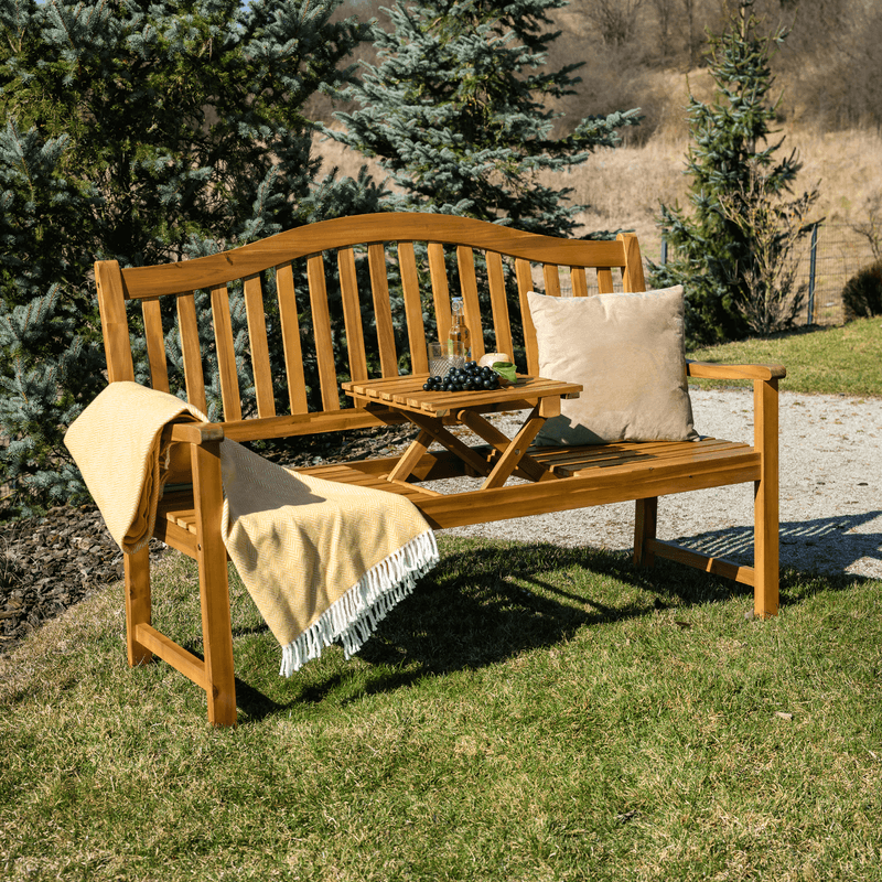 Casa si Gradina - Gradina si terasa - Mobilier exterior - Bancute de gradina - Banca de gradina cu masuta, lemn de salcam, TAIMA - Infinity.ro