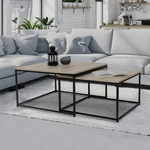 Casa si Gradina - Mobilier - Mese si birouri - Masute de cafea - Masute de cafea, set de 2 buc., stejar sonoma/negru, KASTLER 2 NEW TYP 1 - Infinity.ro