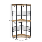 Casa si Gradina - Mobilier - Biblioteci si rafturi - Etajere - Etajera de colt, cu raft, stejar/negru, KILOS NEW TIP 5 - Infinity.ro