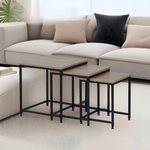 Casa si Gradina - Mobilier - Mese si birouri - Masute de cafea - Masute de cafea, set de 3 buc., stejar sonoma/negru, KASTLER 2 NEW TYP 3 - Infinity.ro
