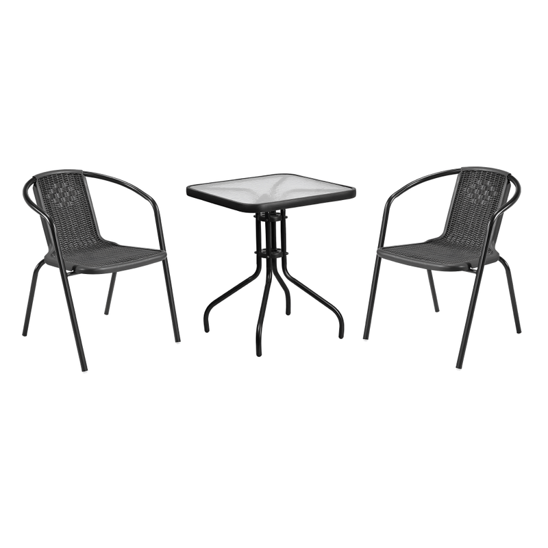 Casa si Gradina - Gradina si terasa - Mobilier exterior - Scaune si sezlonguri gradina - Scaun de gradina stivuibil, negru, otel/plastic, FRENY - Infinity.ro