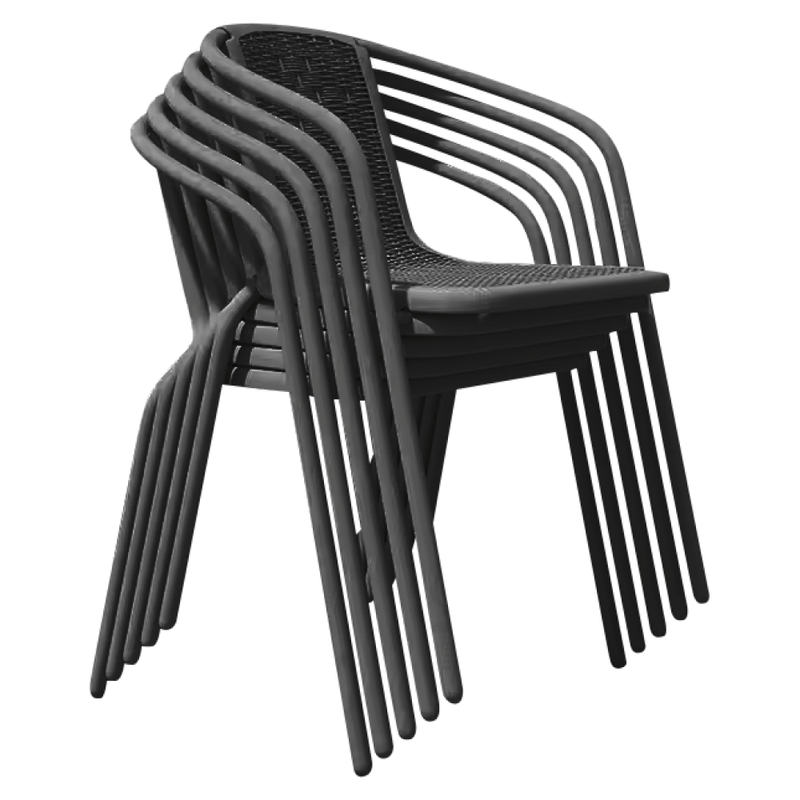 Casa si Gradina - Gradina si terasa - Mobilier exterior - Scaune si sezlonguri gradina - Scaun de gradina stivuibil, negru, otel/plastic, FRENY - Infinity.ro