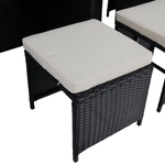 Casa si Gradina - Gradina si terasa - Mobilier exterior - Seturi mobila gradina - Set de gradina din ratan, lemn de salcam, negru/crem/natural, MELFORD - Infinity.ro