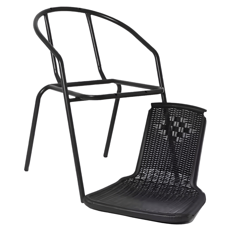 Casa si Gradina - Gradina si terasa - Mobilier exterior - Scaune si sezlonguri gradina - Scaun de gradina stivuibil, negru, otel/plastic, FRENY - Infinity.ro