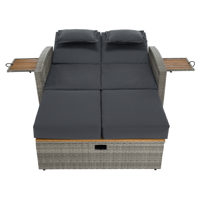 Casa si Gradina - Gradina si terasa - Mobilier exterior - Seturi mobila gradina - Canapea de gradina din ratan, gri/natural, MALORY - Infinity.ro