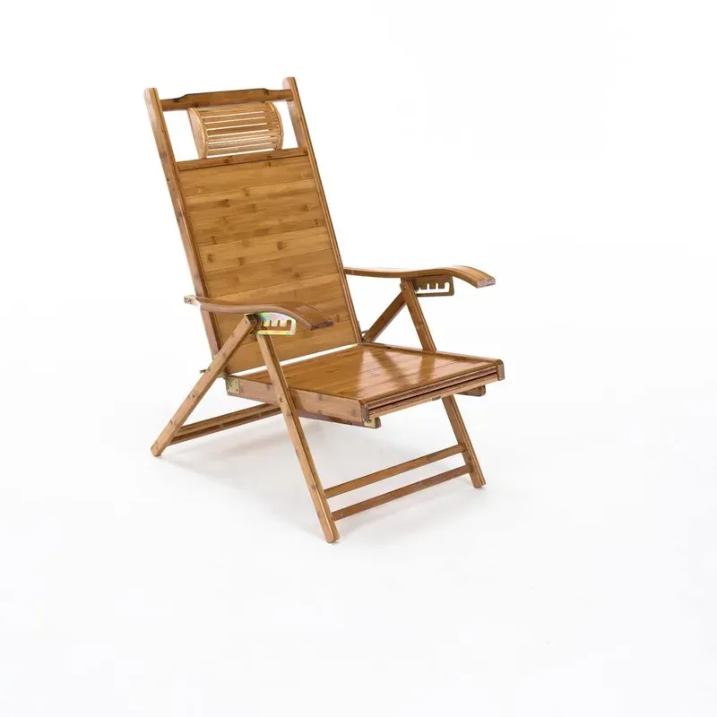 Casa si Gradina - Gradina si terasa - Mobilier exterior - Scaune si sezlonguri gradina - Fotoliu de gradina pozitionabil, natural, bambus, VARDON - Infinity.ro