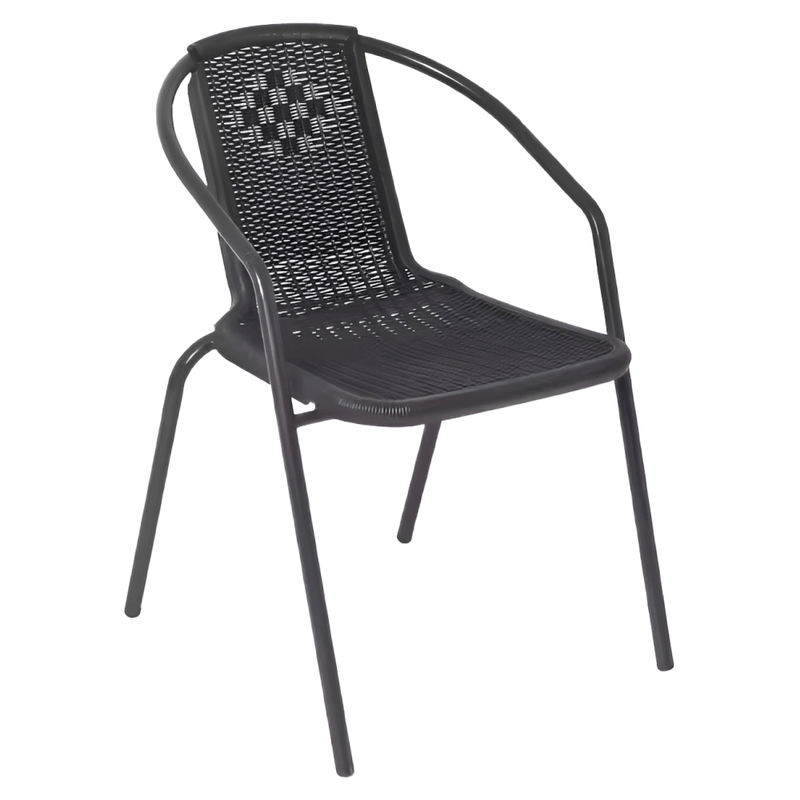 Casa si Gradina - Gradina si terasa - Mobilier exterior - Scaune si sezlonguri gradina - Scaun de gradina stivuibil, negru, otel/plastic, FRENY - Infinity.ro
