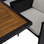 Casa si Gradina - Gradina si terasa - Mobilier exterior - Seturi mobila gradina - Set de gradina din ratan, lemn de salcam, negru/crem/natural, MELFORD - Infinity.ro