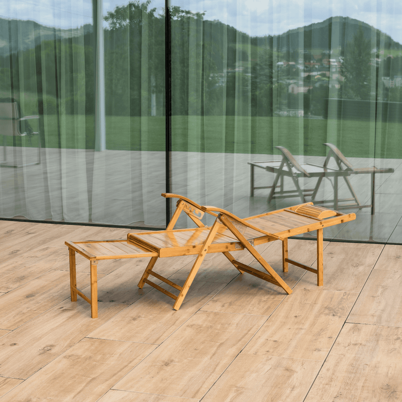 Casa si Gradina - Gradina si terasa - Mobilier exterior - Scaune si sezlonguri gradina - Fotoliu de gradina pozitionabil, natural, bambus, VARDON - Infinity.ro