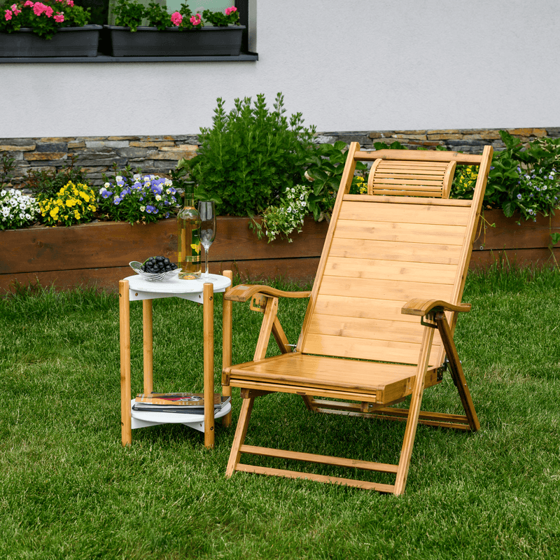 Casa si Gradina - Gradina si terasa - Mobilier exterior - Scaune si sezlonguri gradina - Fotoliu de gradina pozitionabil, natural, bambus, VARDON - Infinity.ro