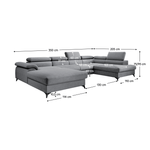 Casa si Gradina - Mobilier - Canapele si coltare - Coltare - Canapea extensibila, gri, dreapta, POLY ROH U - Infinity.ro