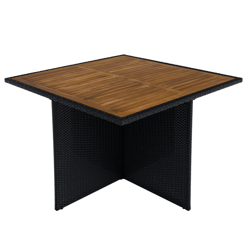 Casa si Gradina - Gradina si terasa - Mobilier exterior - Seturi mobila gradina - Set de gradina din ratan, lemn de salcam, negru/crem/natural, MELFORD - Infinity.ro