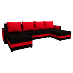 Casa si Gradina - Mobilier - Canapele si coltare - Coltare - Canapea universala, negru/rosu, PAULITA U - Infinity.ro
