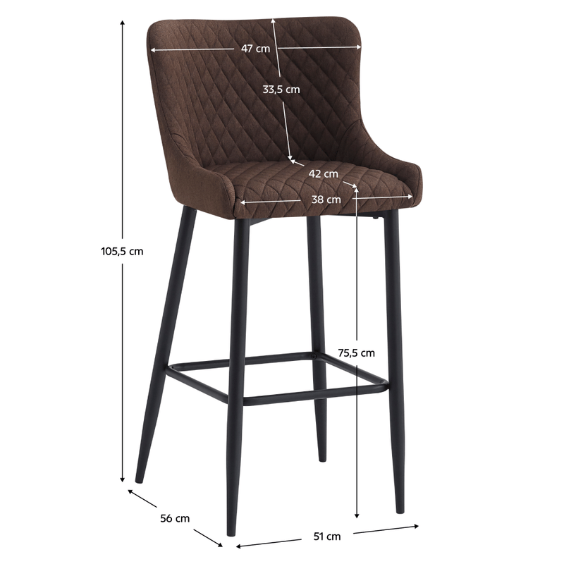 Casa si Gradina - Mobilier - Scaune si fotolii - Scaune - Scaun de bar, maro/neagra, CEZARIA - Infinity.ro
