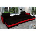 Casa si Gradina - Mobilier - Canapele si coltare - Coltare - Canapea universala, negru/rosu, PAULITA U - Infinity.ro