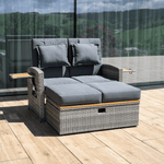 Casa si Gradina - Gradina si terasa - Mobilier exterior - Seturi mobila gradina - Canapea de gradina din ratan, gri/natural, MALORY - Infinity.ro