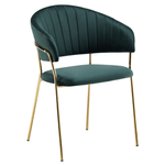 Casa si Gradina - Mobilier - Scaune si fotolii - Scaune - Fotoliu de sufragerie de design, verde inchis, Velvet/gold crom auriu, DASMIN TIP 1 - Infinity.ro