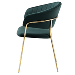 Casa si Gradina - Mobilier - Scaune si fotolii - Scaune - Fotoliu de sufragerie de design, verde inchis, Velvet/gold crom auriu, DASMIN TIP 1 - Infinity.ro