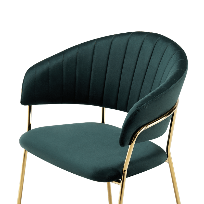Casa si Gradina - Mobilier - Scaune si fotolii - Scaune - Fotoliu de sufragerie de design, verde inchis, Velvet/gold crom auriu, DASMIN TIP 1 - Infinity.ro
