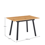 Casa si Gradina - Mobilier - Mese si birouri - Mese bucatarie si dining - Masa de sufragerie extensibila, 120-160x80 cm, stejar/neagra, DIRAN - Infinity.ro