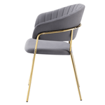 Casa si Gradina - Mobilier - Scaune si fotolii - Scaune - Fotoliu de sufragerie de design, gri-maro Velvet/gold crom auriu, DASMIN TIP 1 - Infinity.ro