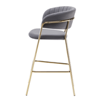 Casa si Gradina - Mobilier - Scaune si fotolii - Scaune - Scaun de bar de design, tesatura gri-maro Velvet/gold crom auriu, DASMIN TIP 2 - Infinity.ro