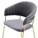 Casa si Gradina - Mobilier - Scaune si fotolii - Scaune - Fotoliu de sufragerie de design, gri-maro Velvet/gold crom auriu, DASMIN TIP 1 - Infinity.ro