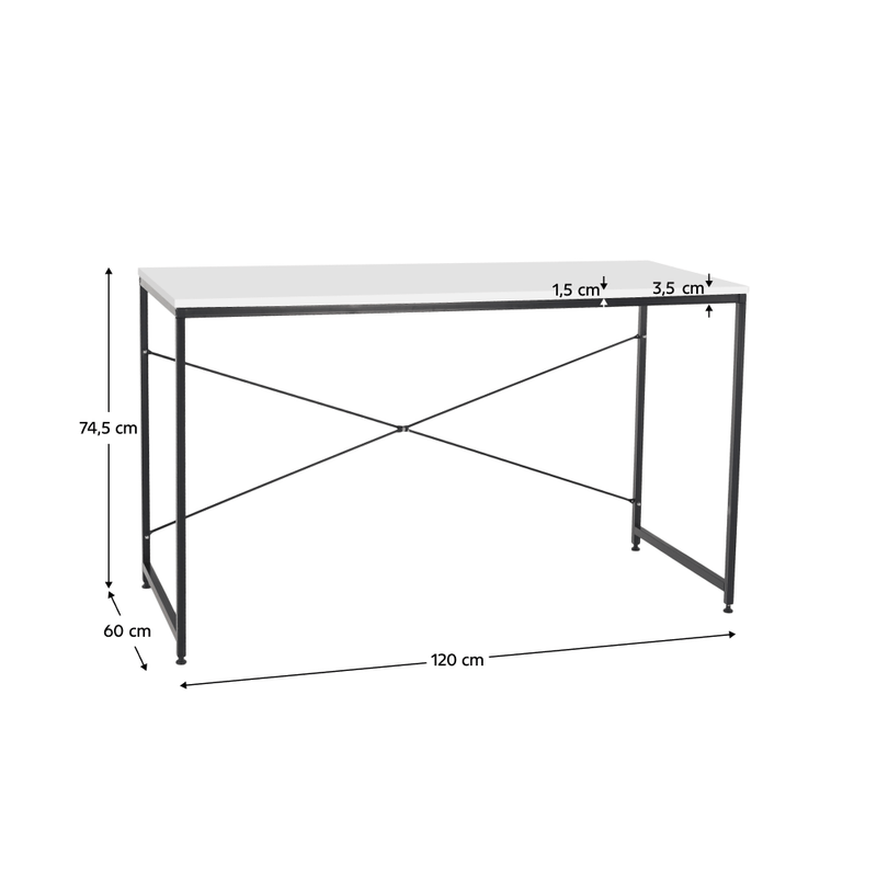 Casa si Gradina - Mobilier - Mese si birouri - Birouri - Birou, alb/negru, 120x60 cm, MELLORA - Infinity.ro