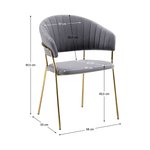 Casa si Gradina - Mobilier - Scaune si fotolii - Scaune - Fotoliu de sufragerie de design, gri-maro Velvet/gold crom auriu, DASMIN TIP 1 - Infinity.ro
