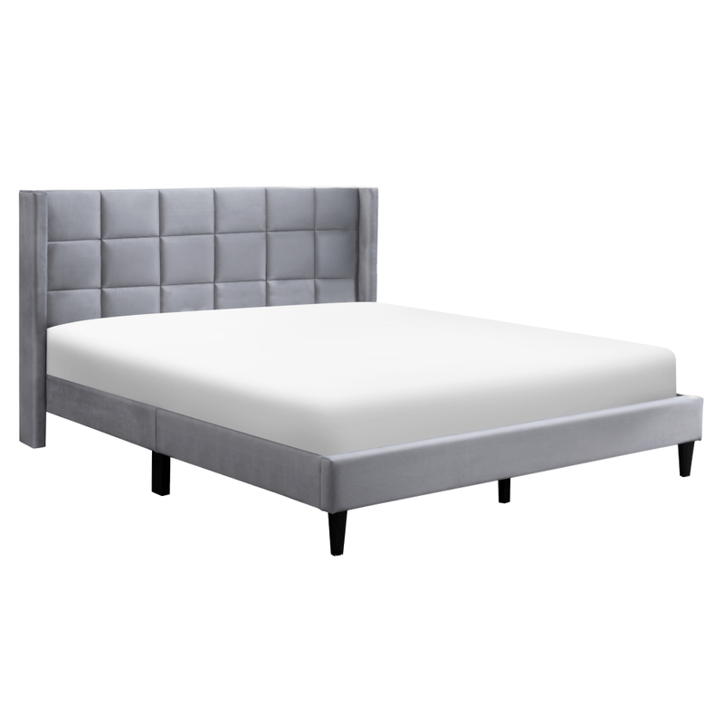 Casa si Gradina - Mobilier - Paturi si accesorii - Paturi - Pat, 160x200, gri tesatura Velvet, BELATO - Infinity.ro