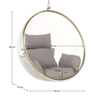 Casa si Gradina - Gradina si terasa - Balansoare si hamace - Balansoare - Scaun suspendat, transparent/ auriu/ gri, BUBBLE NEW TIP 1 - Infinity.ro