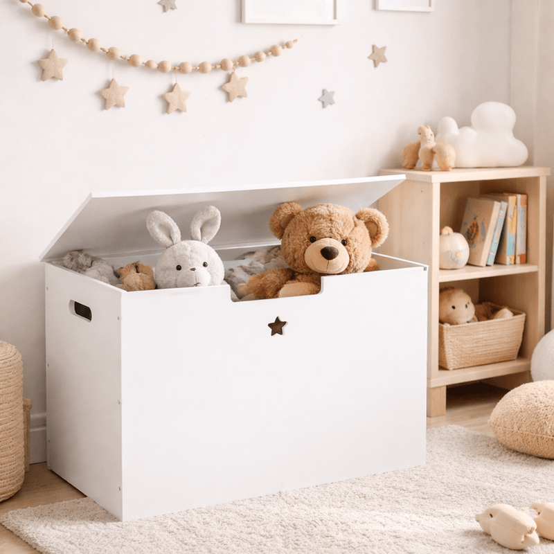 Casa si Gradina - Mobilier - Mobilier copii - Mobilier camera copiilor - Cutie depozitare jucarii, alba, BOLIS - Infinity.ro